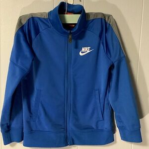 Nike Boy 5-6 Years Full Zip Track Jacket w/ pockets Blue/white/gray